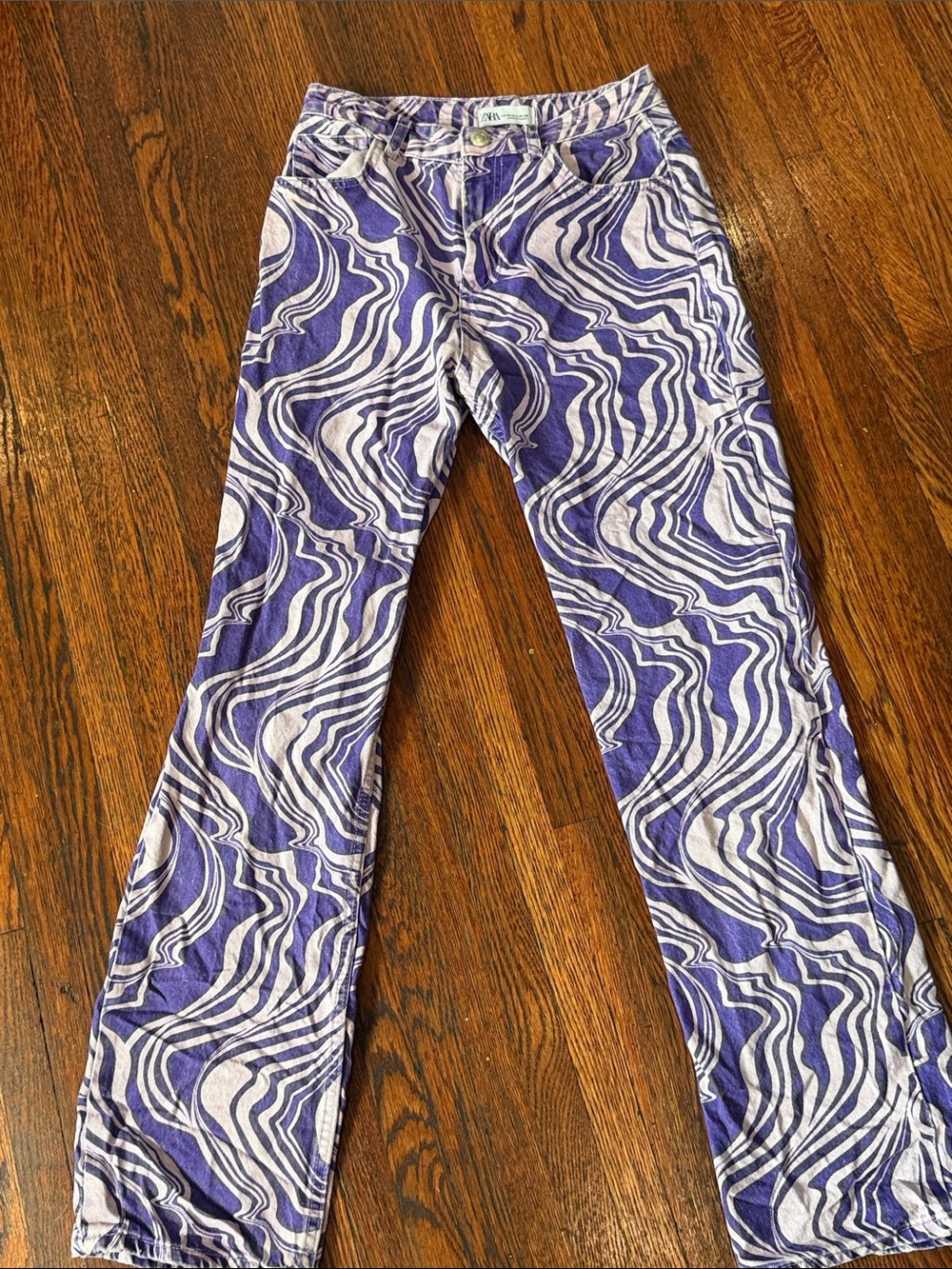 ZARA Purple Swirl Pattern Jeans